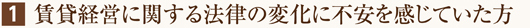 賃貸経営に関する法律の変化に不安を感じていた方